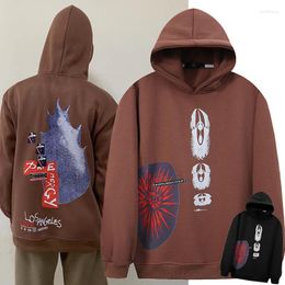 Men's Hoodies Brown Plush Men Women Hooded Sweatshirt Pullovers