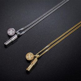 Chain Necklace Women Round Pendant Stainless Steel Hip Hop Long Men Fashion Gold Jewellery The Neck NecklacesPendant Necklaces3071