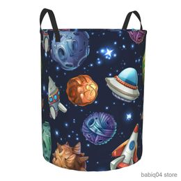 Storage Baskets Folding Laundry Basket Comic Space With Spaceships Dirty Clothes Toys Storage Bucket Wardrobe Clothing Organizer Hamper R230720