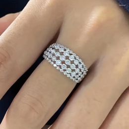 Wedding Rings Huitan Multi-layer Cubic Zirconia For Lady Fashion Versatile Female Accessory Engagement Party Trendy Jewellery