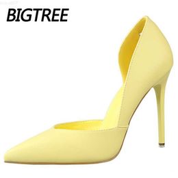 Sandals Fashion High Heels Red Yellow Black Heels 2021 Spring Woman Pumps Stiletto Heels Office Shoes Pointed Toe Women Heels 10.5 Cm L230720