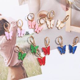 Pendant Necklaces Bohemia INS Multilayer Monolayer Stereo Decorated Temperament Chain Small Colourful Butterfly Tassel Necklace Earrings