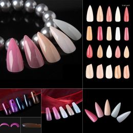 False Nails 120pcs/Bag Gel X Press On Full Cover Heart Cut Out Stiletto Long Coffin Almond Lipstick Shape Flexible Nail Tips