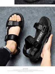 s Sommermänner Öffnen Sandalen Zehen ein Wort lässig Sportsandale weicher Boden Nicht -Slip waren resistent