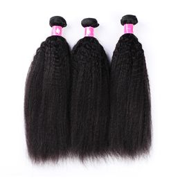 whole 10bundles lot 7a kinky straight virgin brazilian hair weaves 1b natural black human remy hair weft for black women foraw237L