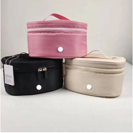 LU womens makeup bag Top handle Oval Top Access Stuff Sacks cosmetic bags Luxury mini pochette square designer vintage nylon pink wash toiletry