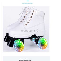 Inline Roller Skates 21 new couples double row skates adult double row pulleys four-wheeled skating shoes men and women generous wheel slipball wheel HKD230720