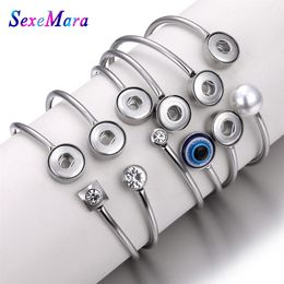 Real Stainless Steel fit for 12mm metal snap button bangle&bracelet bracelets 6 styles for women2656