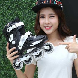 Inline Roller Skates Professional Inline Roller Skates Woman Man Kids Adult 4-wheels Speed Skate Sliding Sneakers Outdoor patins 4 rodas Size 30-44 HKD230720