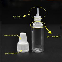 FDA New Plastic Bottles Clear 10ml Empty E Liquid Dropper Bottles with Triangle ChildProof Tamper Caps Needle Tips EJUICE Oil 10ml Wmogw