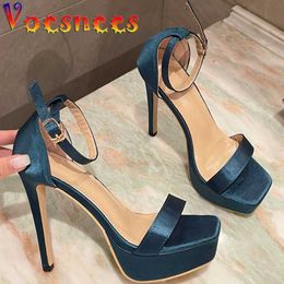 Sandals Square Toe 2021 Summer Women Shoes New One Word Thin Heel Sandals Platform Peep Toe High Heels Buckle Strap Sexy Leopard Shoes L230720