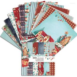 Gift Wrap 24pcs 6x6'' Christmas Pattern Background Pad Paper For Scrapbooking Decor