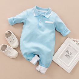 Rompers Baby Girl Boy Clothes Long Sleeve born Kids Clothes Cotton Baby Romper Turn-down Collar Sleepwear for borns 230720