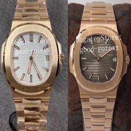 40mm 8 3mm Luxury PPF Factory V4 Version White Gray Watches For Men Men's Cal 324 SC 4N Rose Gold Mens Date Eta 5711 Automati211l