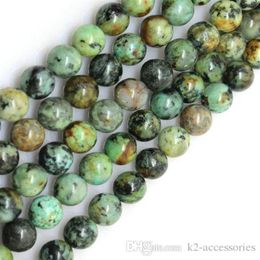 189pcs lot 6 mm beads African Turquoises Stone Round loose beads semi-precious natural gemstones DIY jewelry Making3094