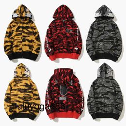 23SS Craftsmanship Mens hoodies shark pullover hoodie designer jacket tiger full zip Harajuku sweatshirt Fashion brand camouflage Luminous New hoodie