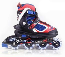 Inline Roller Skates Nattork Adjustable Inline Skates for Kids with Light Up Wheel Outdoor Indoor Illuminating Roller Skates for Girls and Boys HKD230720