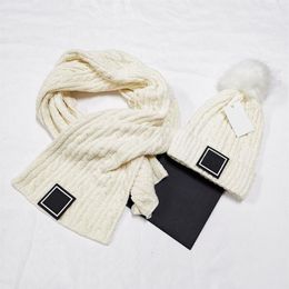 Winter 2021 knit hat and scarf set to keep warm suitable for ski travel must with simple 100% cotton multi-color optional2977