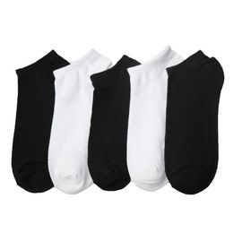 20pairs Men Short Socks Black White Style Casual Low Cut Ankle Men's Slippers Shallow Mouth Male Boat Meias285h