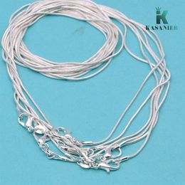 10 pcs 1 2MM Snake necklace fashion woman jewelry 16-24 inch chain necklace 925 silver chain sweater chain gift 925 lobster clas225U