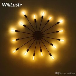 Atomic Starburst Iron Wall Sconce Sputnik wall lamp vintage lighting living room restaurant cafe bedroom el loft wall light2651