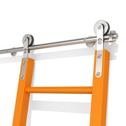 KINMADE Sliding Hardware Rolling Library Ladder Kit Stainless Steel Round Tube 3 3ft 6 6ft 9 9ft269a