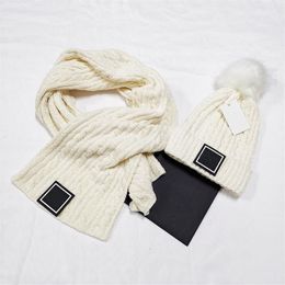 Winter 2021 knit hat and scarf set to keep warm suitable for ski travel must with simple 100% cotton multi-color optional2056