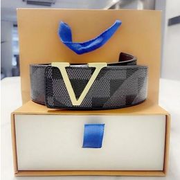 Fashion Designer belts Men Womens belts Big Gold Buckle Genuine Leather Belt lattice printing With 3.8cm