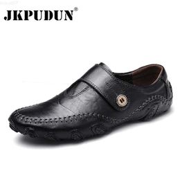 Dress Shoes JKPUDUN Soft Leather Men Casual Shoes Luxury Brand Slip On Black Mens Loafers 2018 Fashion Designer Man Moccasins High Quality L230720
