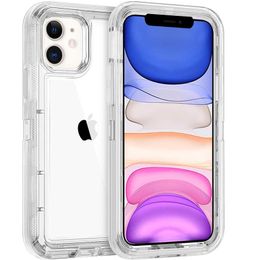3 in 1 Armor Shockproof Bumper Case For iPhone 12 11 Pro Max XR XS X 6 7 8 Plus Transparent Heavy Duty Protection Hard PC TPU Phon257N