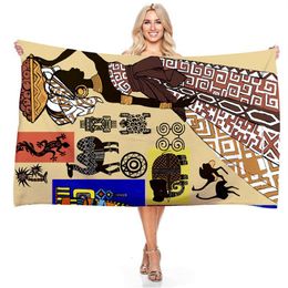 Microfiber Beach Towel Polyester African Elements Dance Digital Printing Bathing Towel Large Rectangle Breathable Durable Towels278i