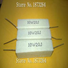 10W2RJ ceramic cement resistors cement resistance 10W2 lead 10 watts 2 ohm load resistor 5PCS LOT297e