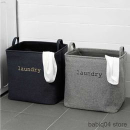 Storage Baskets Foldable Laundry Hamper With Handles Square Storage Bucket Home Fabric Dirty Clothes Laundry Basket For Home Toys R230720