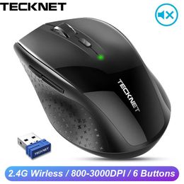 TeckNet Silent Mouse 2 4GHz Wireless Mouse USB Ergonomic Optical Computer Mice 3000 DPI Cordless Noiseless Mouse For Laptop PC LJ2259V