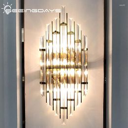 Wall Lamp TUDA Crystal For Living Room Television Background Led Bedroom Bedside Luxury Aisle Light