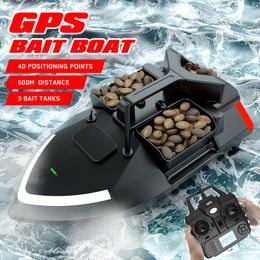 Electric RC Boats Flytec V020 GPS 500 Metres RC Bait Nest Boat Smart 40 Points Positioning Fishing High Speedship Toys for Adult Fish Finder 230719