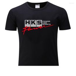 Men's T Shirts Men Black Tshirt Male HKS Power And Sportser Performance Turbo Logo Shirt Summer Brand Drop