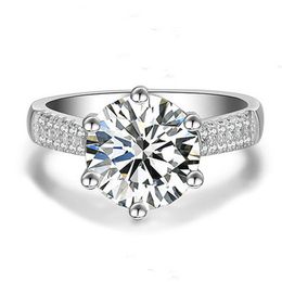 925 Sterling Silver CZ cocktail large exaggerated ring big stone cubic zirconia micro shop eternal wedding band Cathedral ring exq299y