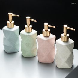 Liquid Soap Dispenser 300ml European Ceramic Divided Bottle Bathroom Shampoo Shower Gel Storage Home Diamond Shaped Supplies