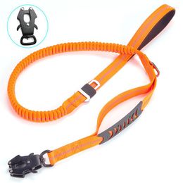 Dog Collars Explosive-proof Pet Leash With Two Anti-slip Handles Absorption And Frog Buckle