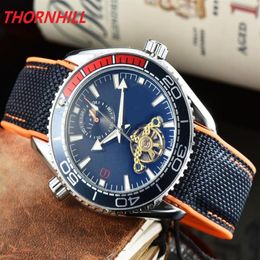 mens watch mechanical automatic Chronograph movement watches rubber fabric strap super luminous wristwatch 44mm montre de luxe3298