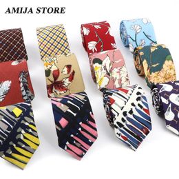 Bow Ties Floral Cotton Tie For Men Women Feather Cartoon Necktie Wedding Bussiness Casual Man's Neckties Flower Cravat Daily Wear