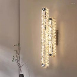 Wall Lamps Simple Crystal Lamp Living Room Bedroom Bedside Long Background Villa Light Luxury High-end