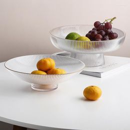 Plates Transparent Glass Tray For Living Room Creative Home Centre Table Fruit Crystal Bar Cute Bowls Kitchen Snack Container