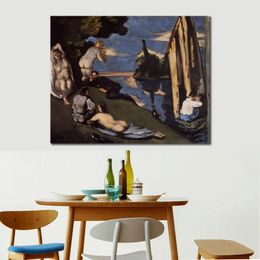 Modern Abstract Canvas Art Pastoral or Idyll 1870 Paul Cezanne Handmade Oil Painting Contemporary Wall Decor