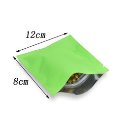 8 12cm Matte Green Heat Sealable Food Smellproof Zip Lock Package Mylar Pouches Zipper Coffee Tea Package Aluminium Foil Bag with T226S