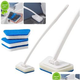 Cleaning Brushes New Mti-Functional Bathroom Wall Brush Long Handle Removable Household Floor Bathtub Ceramic Tile Sponge Drop Deliv Dhdue