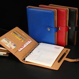 New PU Leather Magnetic Notepads Blue Red Black Travel Diary Agenda Office School Supplies Notebooks Personal Gift Stationery Note250v