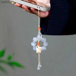 1X Tradition Rabbit Bunny Pig Cat Bell Sakura Phone Accessory Bag Pendant Good Luck Fortune Wealth Charm Gift Mobile Phone Chain L230619