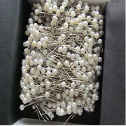 700 Stück 1 1 2 weiße runde 3 mm Perlenkopfnadeln für Corsagen oder Bastelarbeiten302I